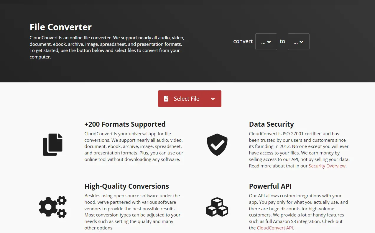CloudConvert : 多格式在线转换工具