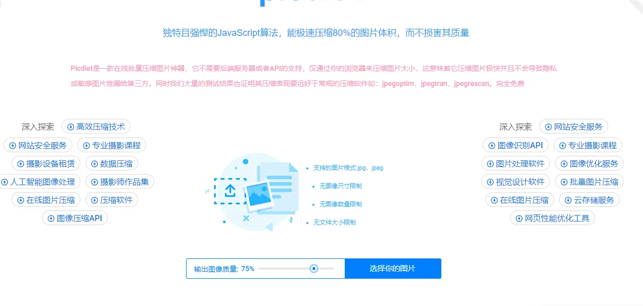 Picdiet : 无限制图片压缩工具